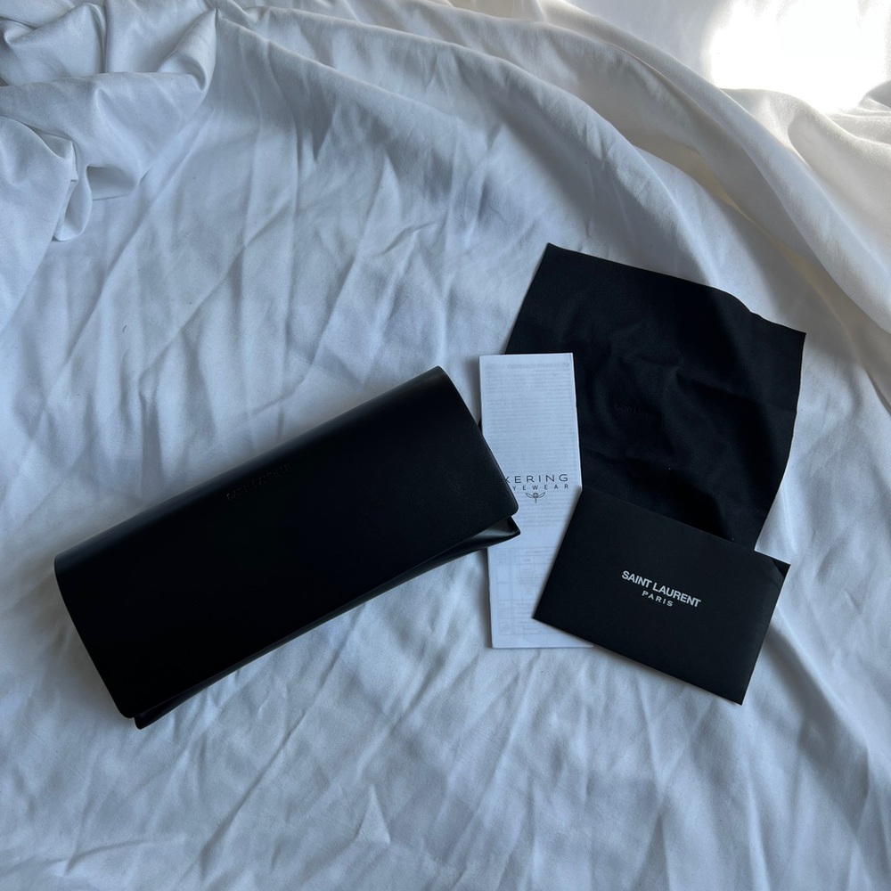 YSL Saint Laurent Eyeglasses Sunglasses Large Black Soft Case Brand New